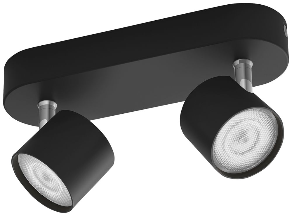 LED-Spot Philips STAR 9W 1000lm 2700K 45° DIM 198×60mm schwarz 2×Spot