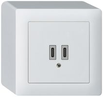 Prise de charge USB AP Hager kallysto C-C 20W 5V 86×86mm blanc