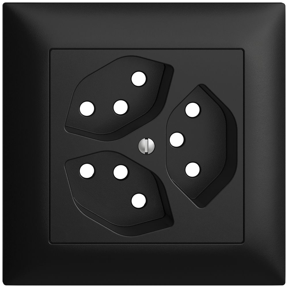 Frontset EDIZIOdue schwarz 88×88mm 3×T13 mit Shutter