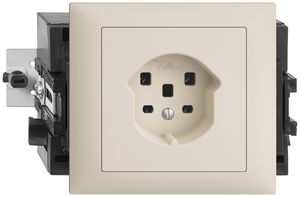 EB-Steckdose EDIZIOdue T25 16A crema, 53mm, Schraubklemmen