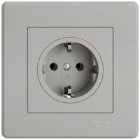 Prise ENC EDIZIO.liv SNAPFIX® SCHUKO 16A 230V 88×88mm gris clair