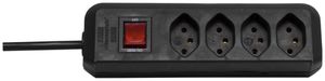 Steckdosenleiste cleverLINE Schalter 4×T13 H05VV-F 3×1mm² 1.5m schwarz