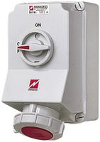 Prise AP CEE Mennekes 3LNPE 63A rouge