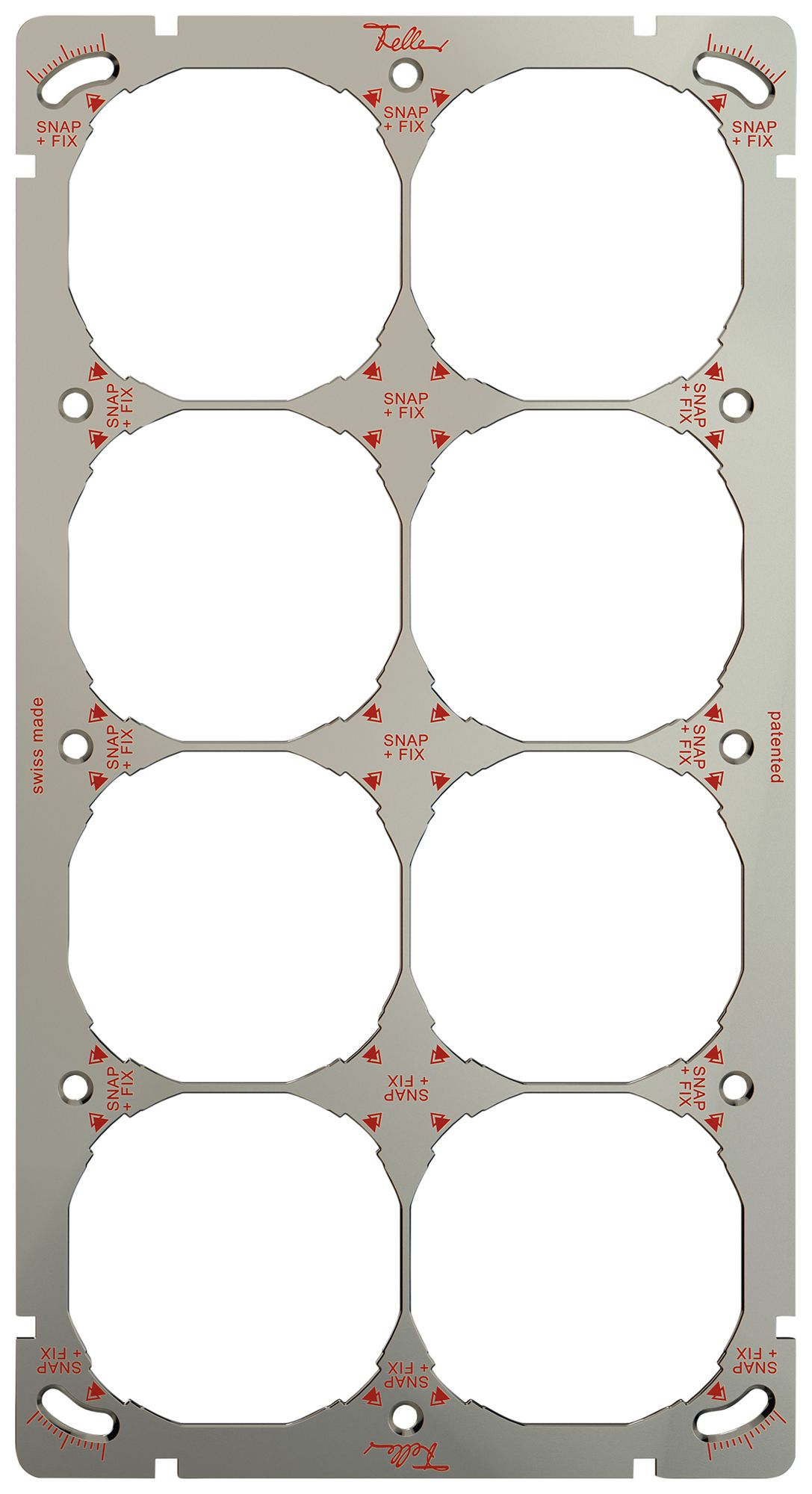 Plaque de fixation avec système de fixation SNAPFIX® 4×2 ou 2×4 257×137mm