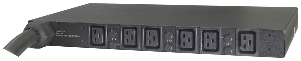 Presa multipla 1UA 14.4kW 208V 6×C19