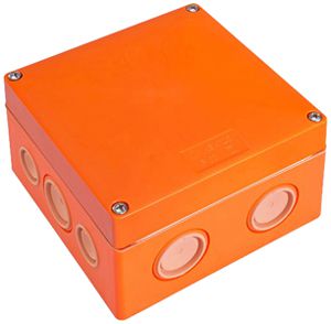 AP-Abzweigdose ELBRO E90 126×126×86mm IP66 20×6mm² 10×M20/25 orange