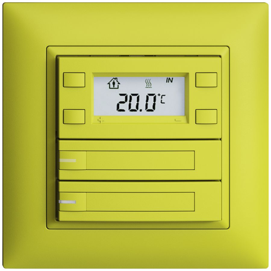 Poussoir RTH ENC KNX 2× EDIZIOdue FMI lemon, avec pap.+LED RGB