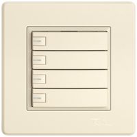 Pulsante universale INC EDIZIO.liv UNI SNAPFIX® c.LED RGB 4× com.1T cr