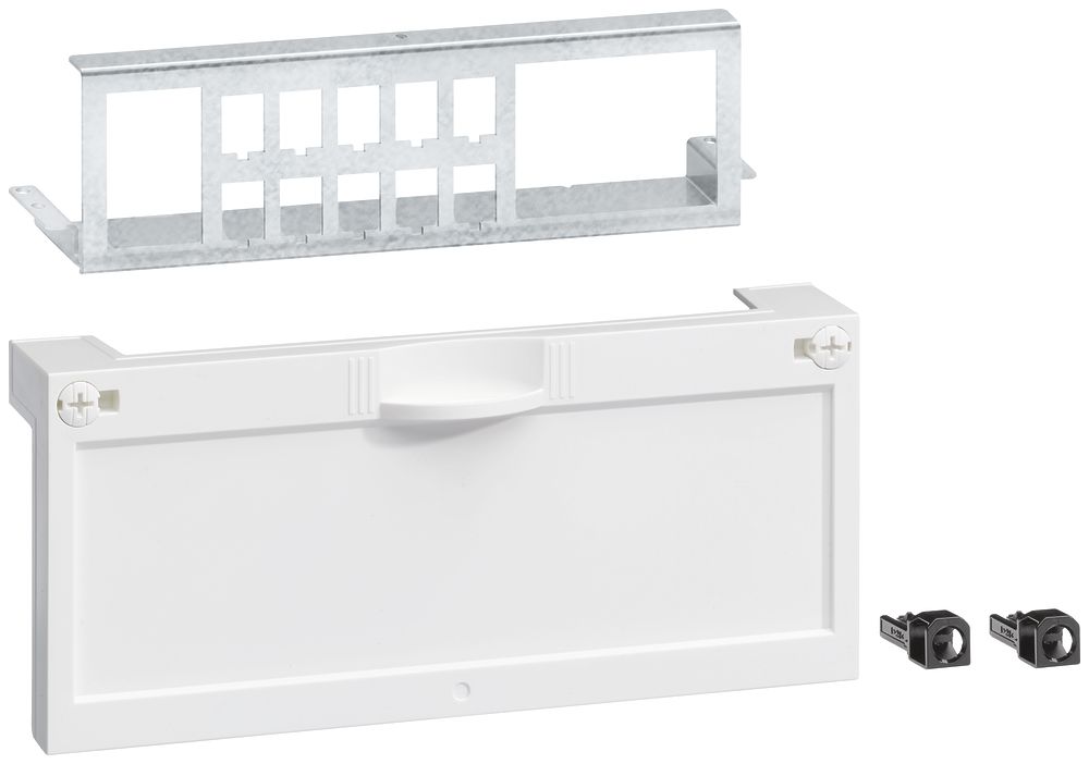 Patchpanel Hager HMS 10×RJ45 mit Abdeckung für FLF Typ13 Gr.I und II