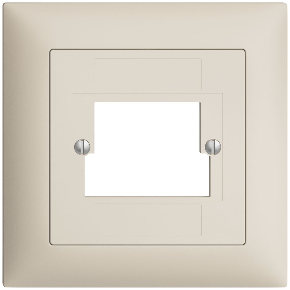 Kit frontale EDIZIOdue crema 88×88mm 2×TT 2×RJ45