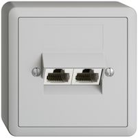 Presa AP 2×RJ45/u 4P sep.grc EDIZIOdue ITplus