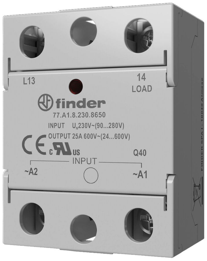 Halbleiterrelais FINDER 77.D1 90…280VAC NO 1L 24…660VAC/60A LED ZVS