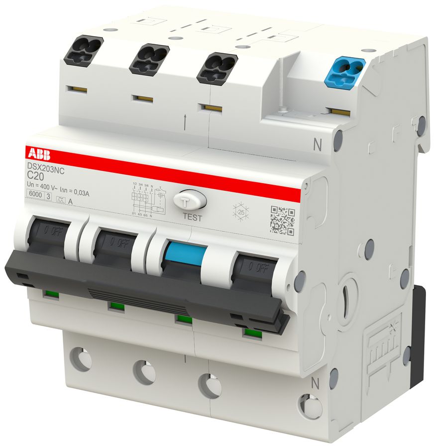 Disjoncteur différentiel ABB FlexLine 3LN 400V C 20A 0.03A type A 6kA 4UM
