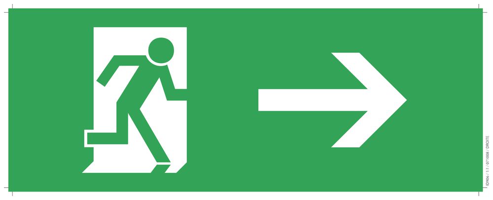 Piktogramme chemin de fuite vers la droite, pour CFE 8 et CFE 9-11