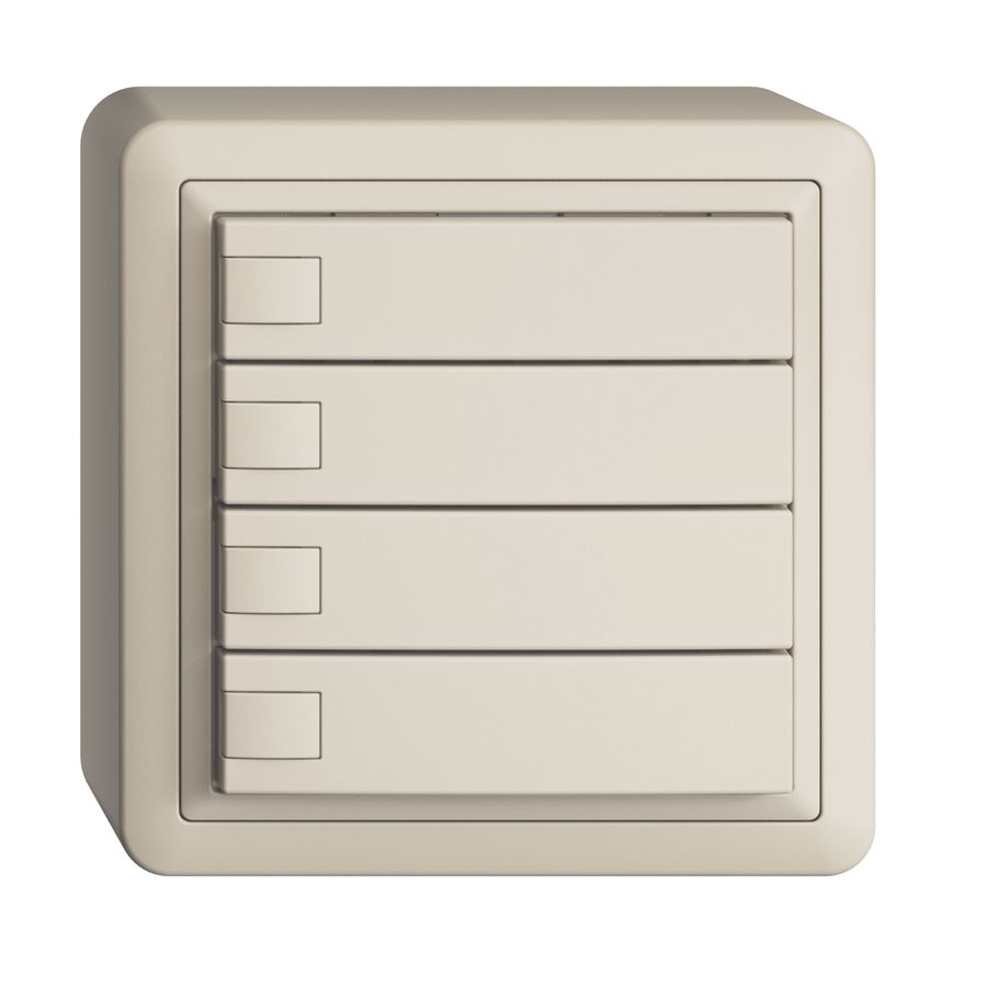 Poussoir KNX RGB AP EDUE, 250mW, s.LED, 4×poussoir, comm.1×touche, crema