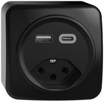 AP-USB-Ladesteckdose STANDARDdue SNAPFIX® USB A+C/T13 3A 230V AC sz
