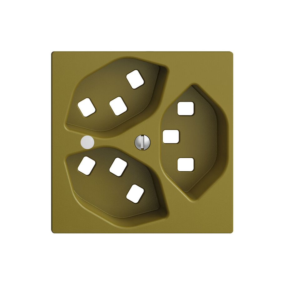 Frontset EDIZIOdue olive 60×60mm 3×T23 mit Linse