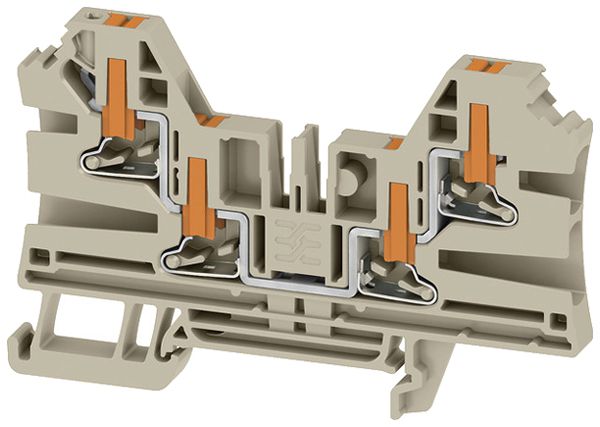 Borne de passage joignable WM AL4C 4 4mm² 32A 1000V PUSH IN 4×1 DIN35 beige