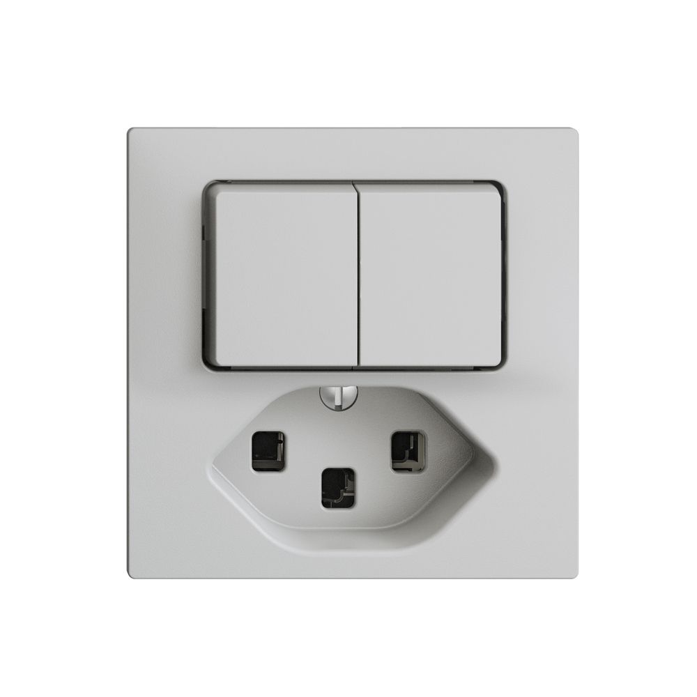 Combinaison A-R+3/1L+T23 16A EDIZIOdue gris clair