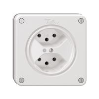 NUPU-Steckdose NEVO, 2×T13, m.LED, weiss