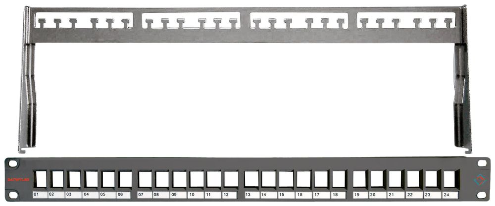 Patchpanel 19" Dätwyler KS 24x, 24-Port Keystone leer geschirmt 1HE sz