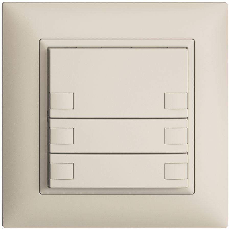 Poussoir ENC KNX 6× EDIZIOdue crema RGB sans LED