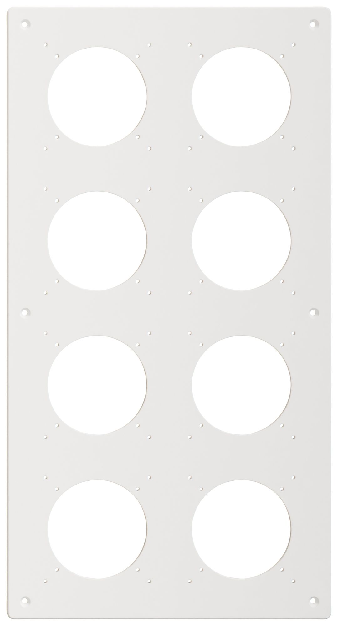 Plaque de montage Feller NEVO SNAPFIX® 4×2 Ø69mm 225×425mm blanc