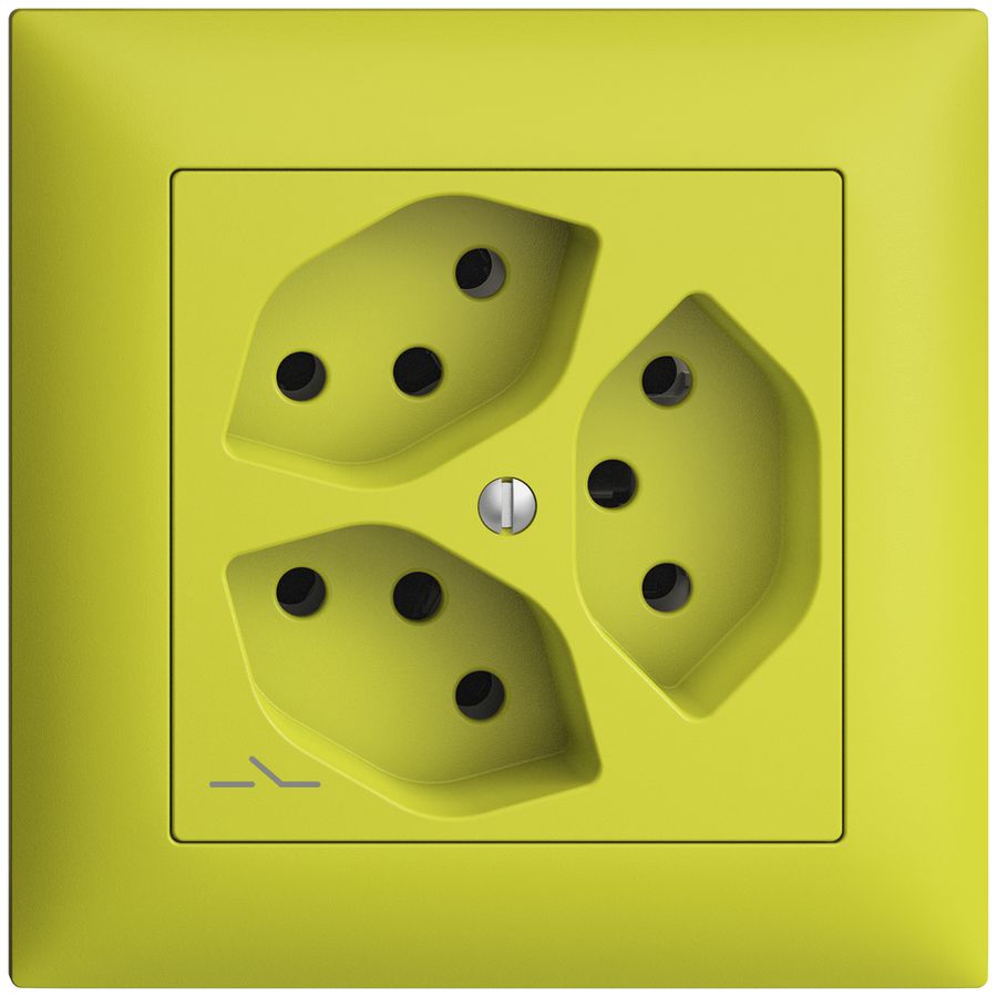 Prise ENC EDIZIOdue 3×T13 lemon 1×S