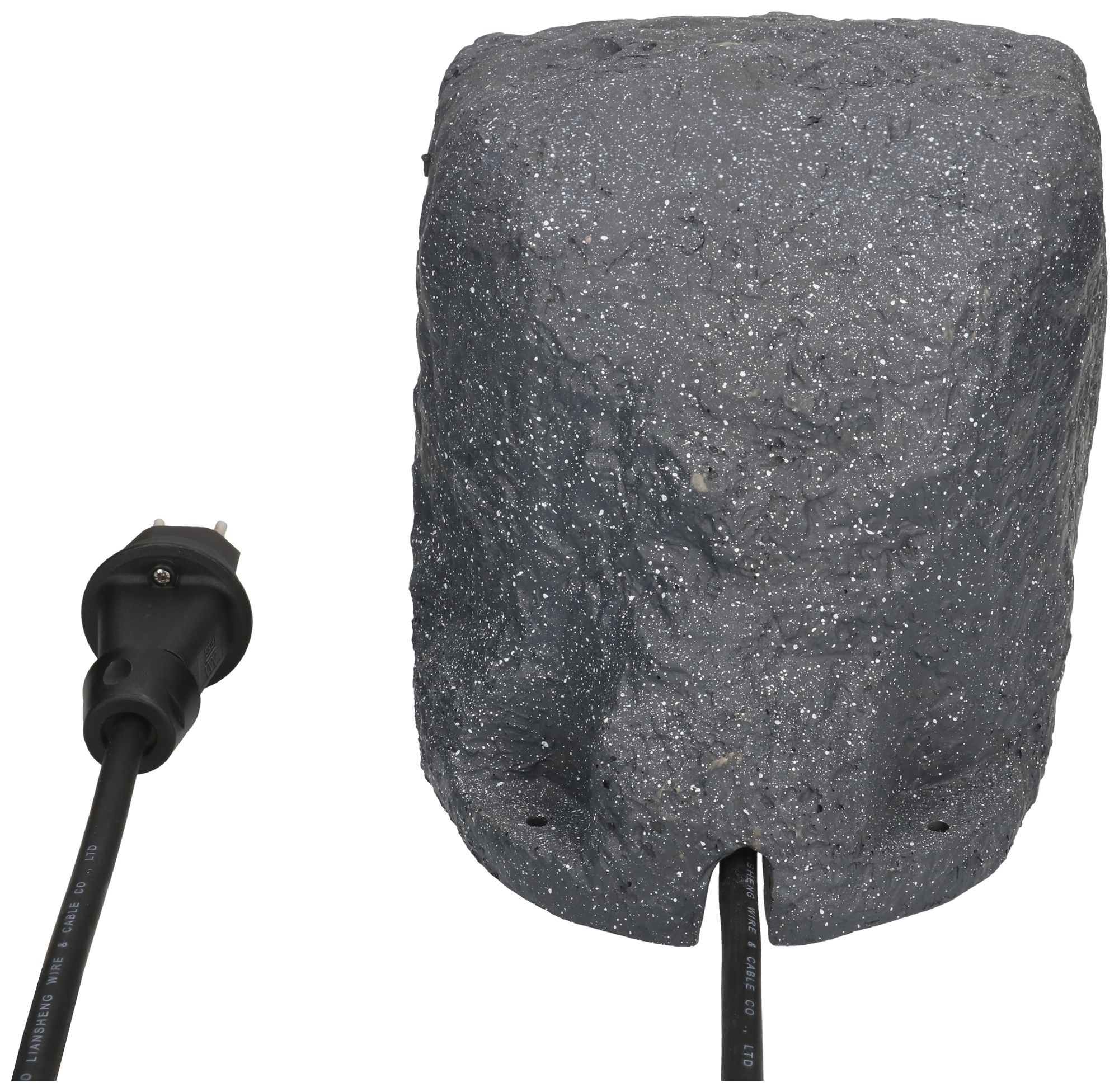 Gartensteckdose MH 2×T13 Zeitschaltuhr Steinoptik dgu Kunstharz 1.4m mit T13 10A