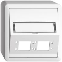 AP-Montageset EDIZIOdue FX Schrägauslass 2×R&M Kat.6A/LC spezial, weiss