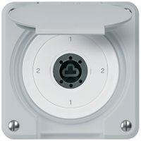 UP-Schlüsselschalter robusto IP55 Klappdeckel ohne Zylinder S3/1P grau Kombi