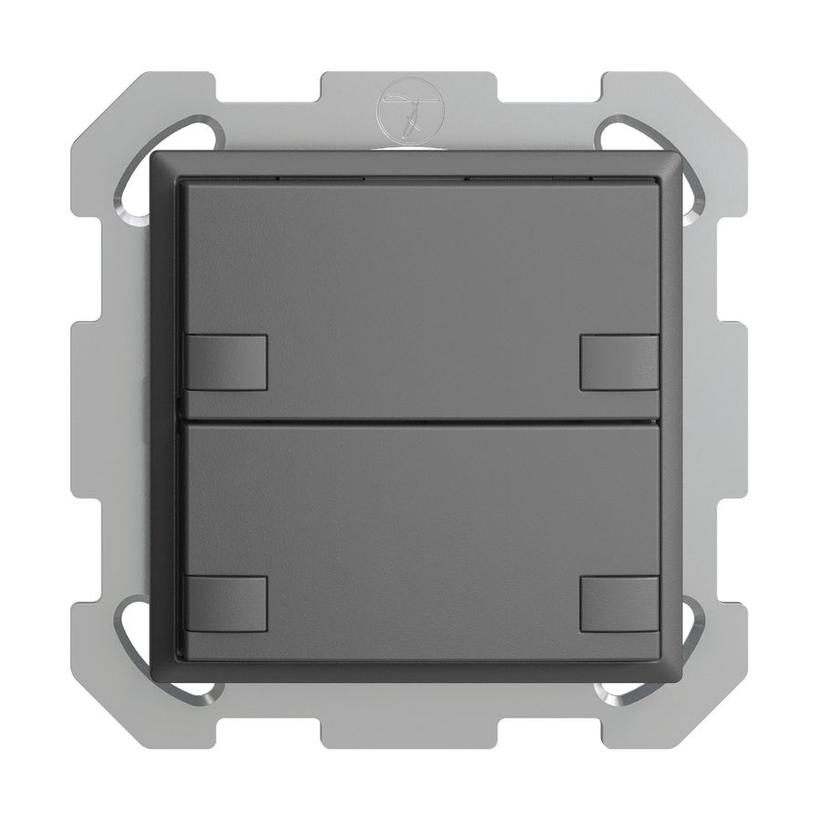 UP-KNX-Taster RGB EDUE, 250mW, o.LED, 2×Taste, 2×Tastenb., dgu