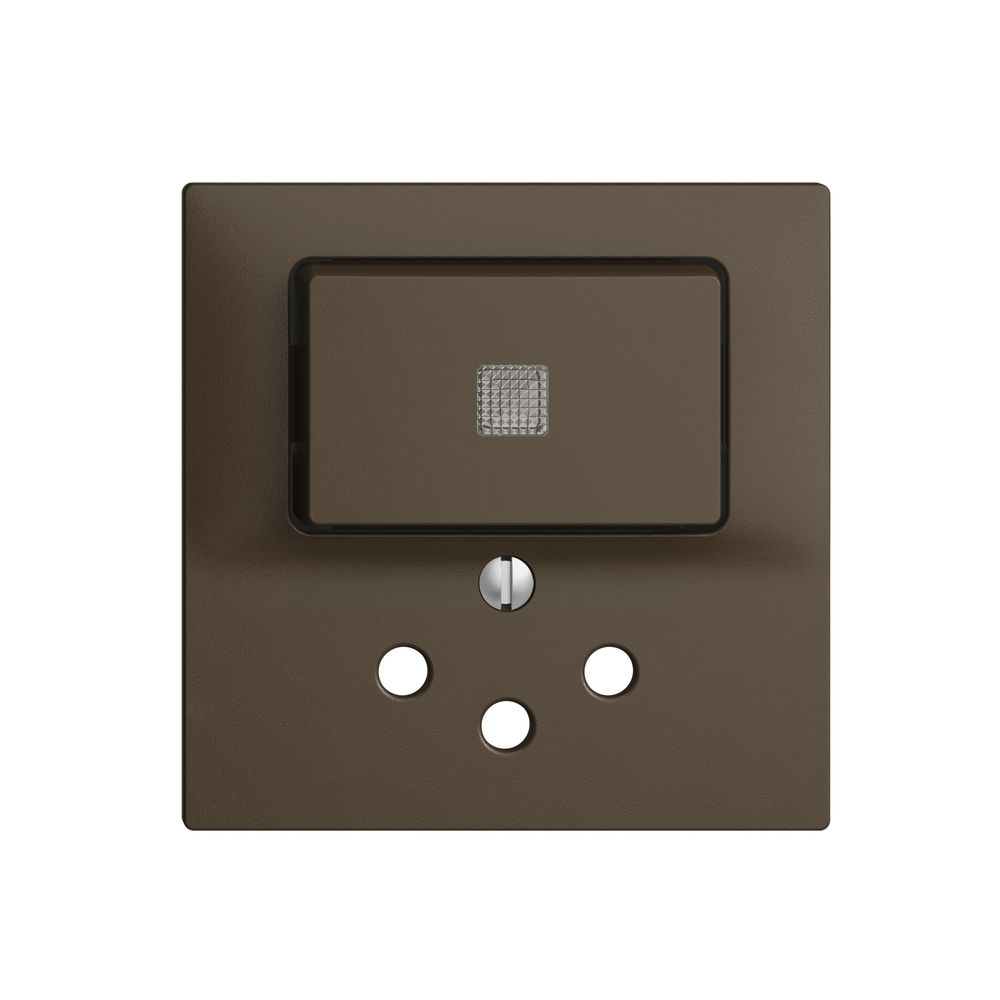 Frontset 60×60mm EDIZIOdue coffee T12 mit Linse, mit Kinderschutz