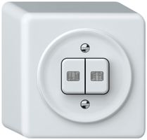 AP-Leuchtdruckschalter origin Sch 1 (3+3) 2×LED 88×88×54mm weiss