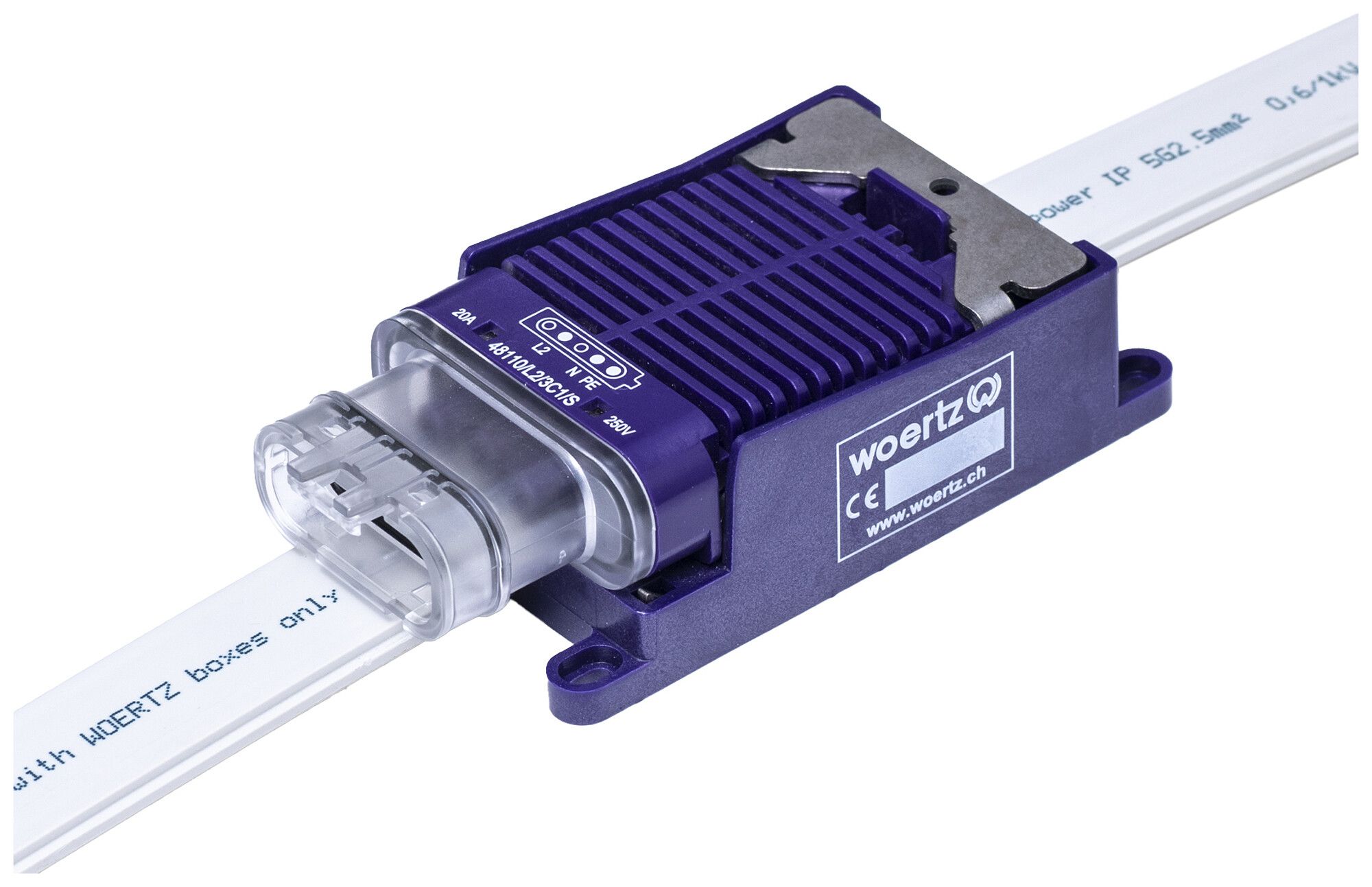 Schnellanschlussdose Woertz für Flachkabel Power 5×2.5mm² IP68 L2 3P C1