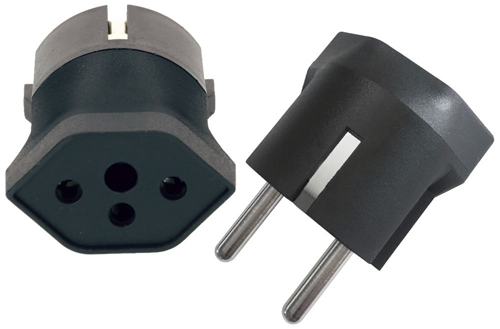 Fixadapter MAX HAURI Shuko/T13 3L 250V 10A 2300W schwarz