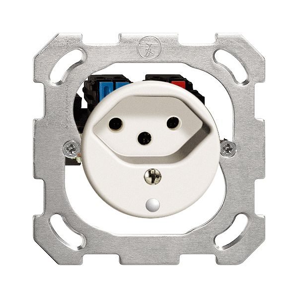 Prise ENC FH T13 blanc avec LED vert