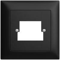 Frontset EDIZIOdue schwarz 88×88mm 2×TT 2×RJ45
