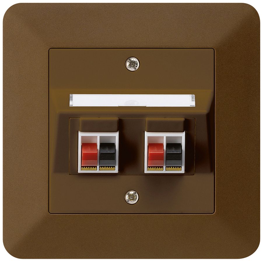 Prise ENC audio kallysto.trend 2× brun borne à étrier pour 2 haut-parleurs