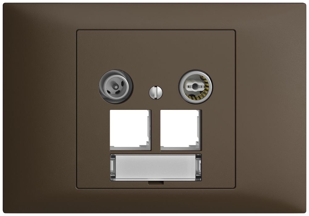 EB-Multimediadose EDIZIOdue BKE EASYNET 15dB, f.2×RJ45 S-One, coffee