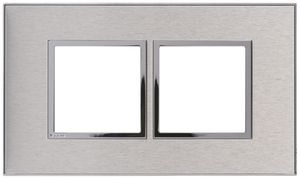 En-tête ENC Legrand Arteor 1×2, horizontal, stainless steel