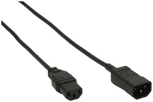 Câble d'appareils MH EXTEND PVC 10A 230V 3×0.75mm² C14/C13 Ø6.8mm 1.5m noir