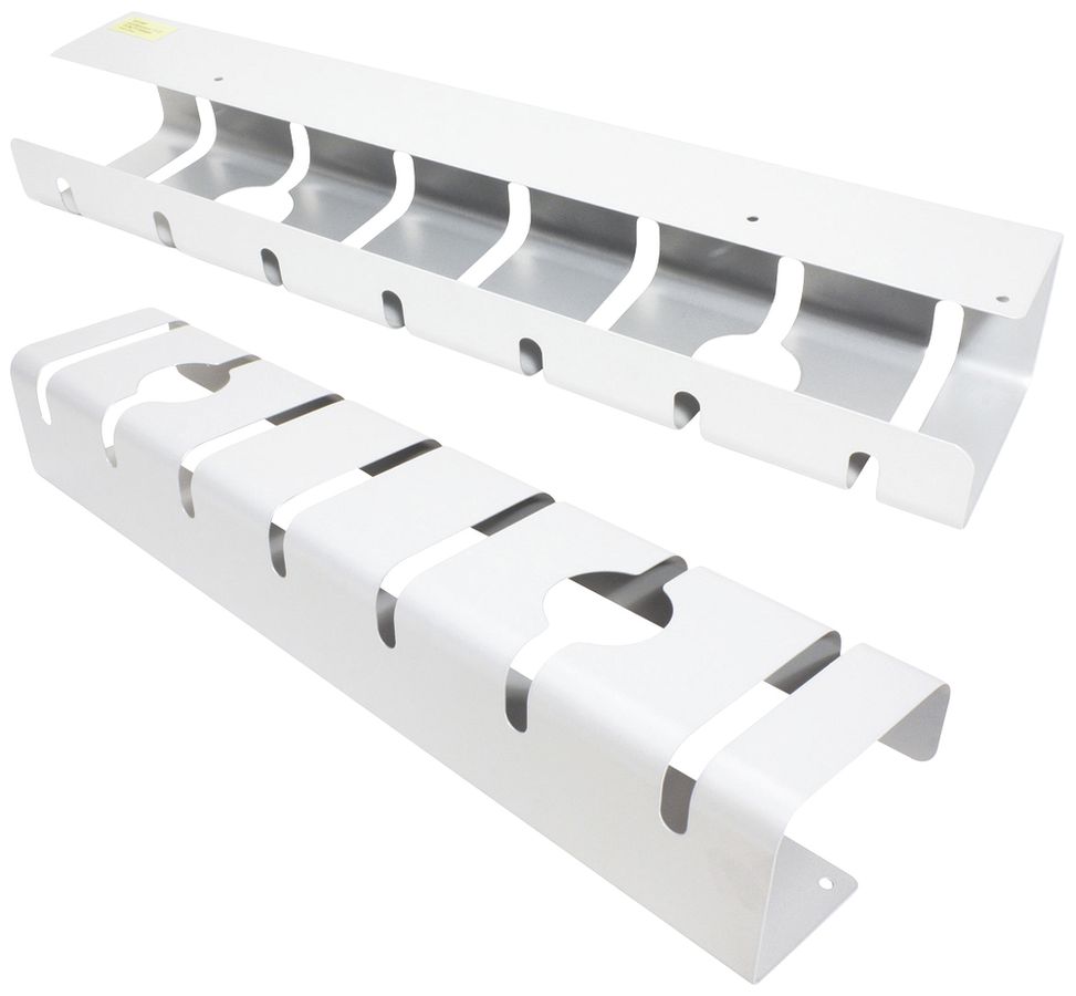 Canal-guide de câble sous-table ROLINE 530×110×80mm tôle d'acier blanc 2 pièces