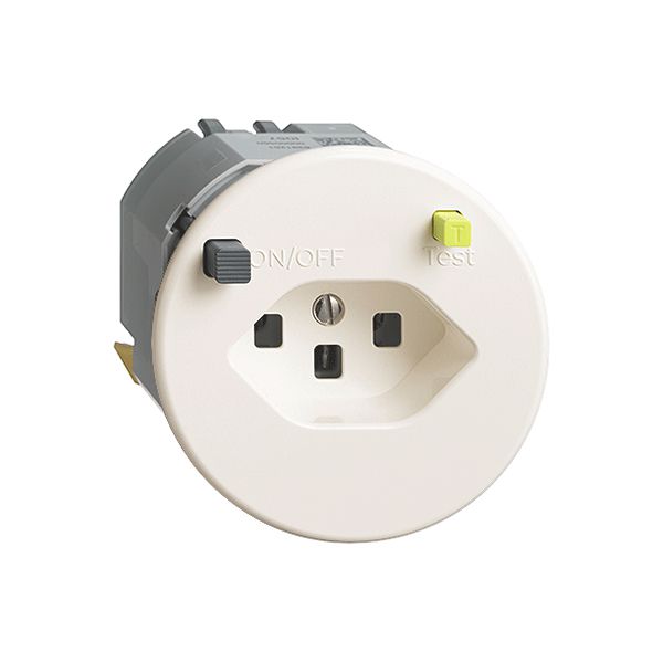 Prise ENC FH T23 FI 30mA shutter, P, blanc