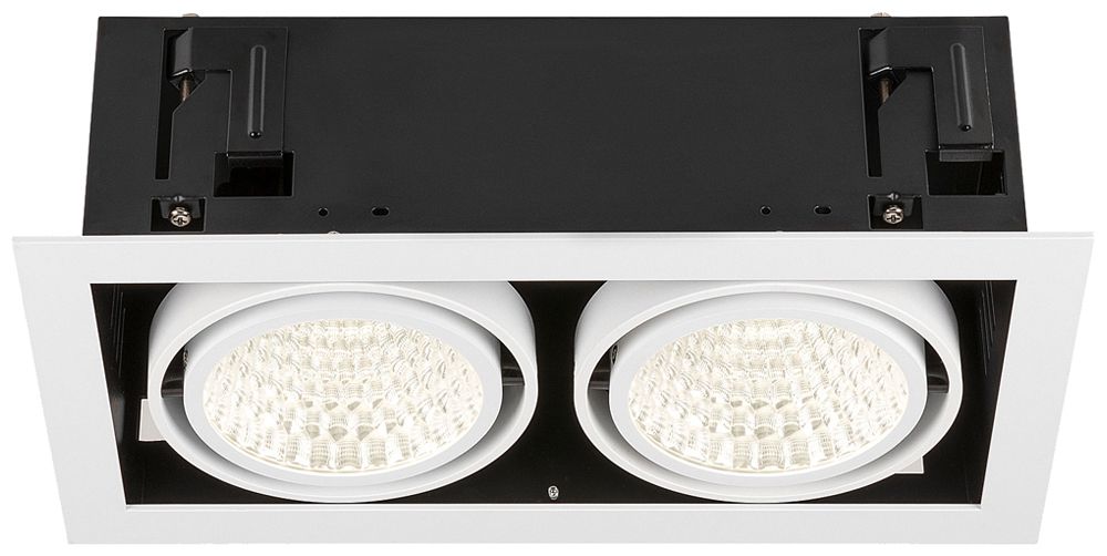 Downlight LED SLV KADUX 2×27W 3400lm 940 30° DALI 370×195mm blanc