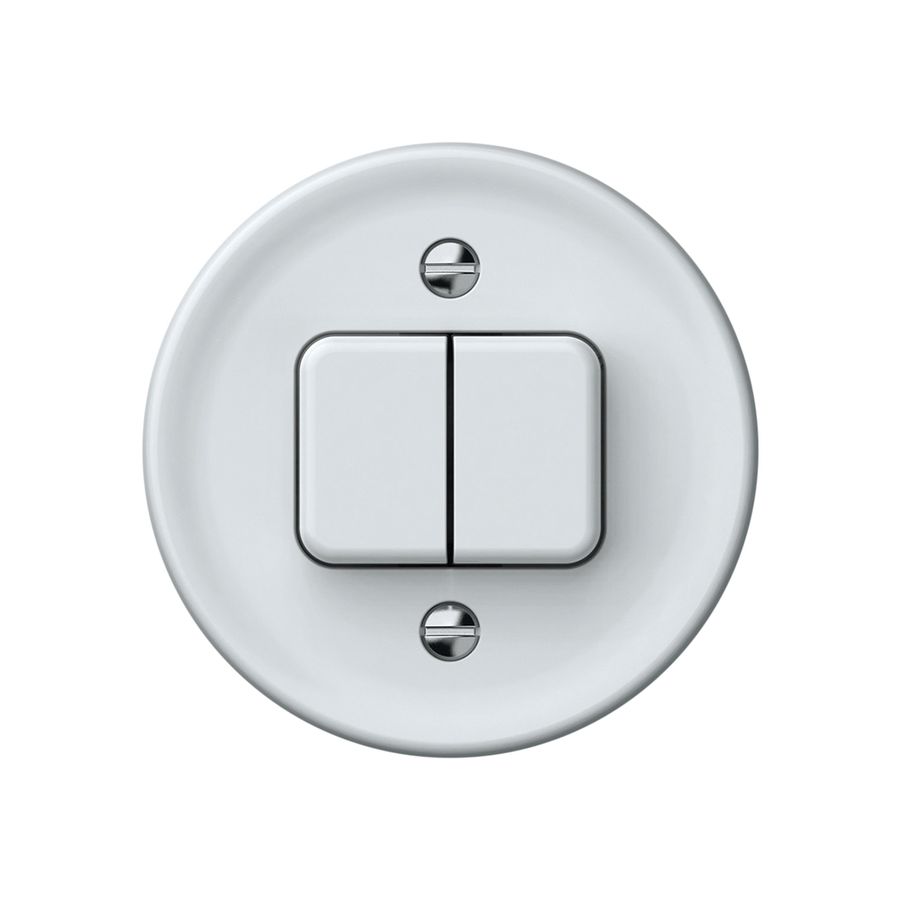 Frontset origin 2×Schalter/Taster 60×60mm ws