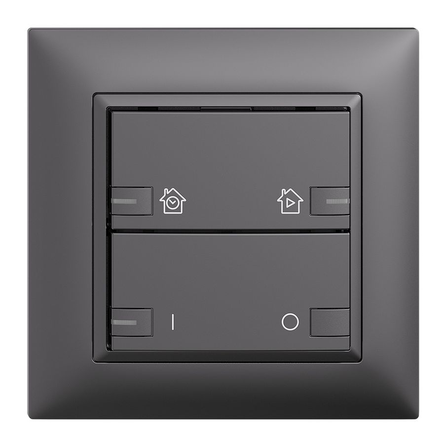 UP-Frontset EDIZIOdue zeptrionAIR ON/OFF 1K mit Bez. mit LED dunkelgrau