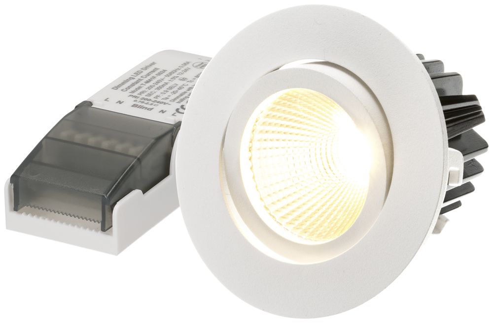 Spot LED INC MH maxLUCE DISC 8W 230V 3000K trou Ø68mm 650lm 350mA 36° IP44 blanc