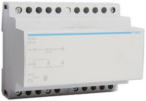 REG-Kleintransformator Hager 63W 12V 24V 5.25A 2.63A 6TE