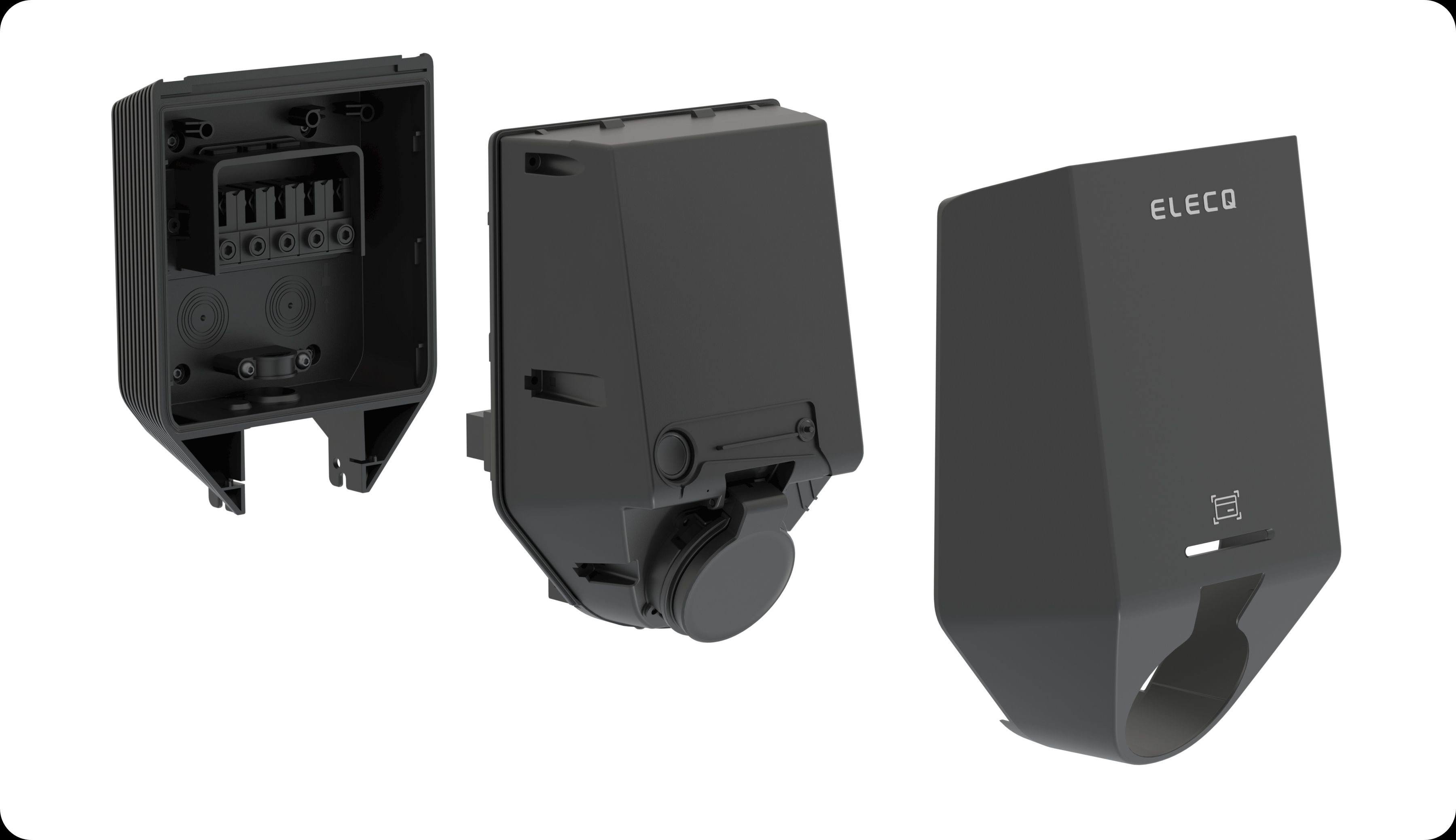 Borne de recharge Elecq Home 22kW nero noir